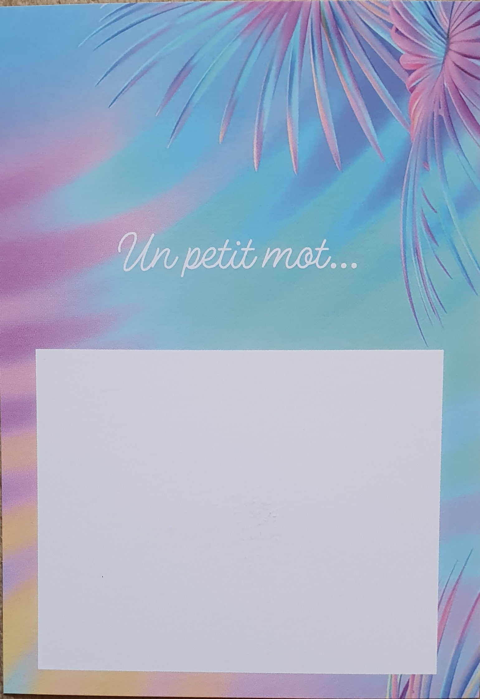 Verso de la carte message